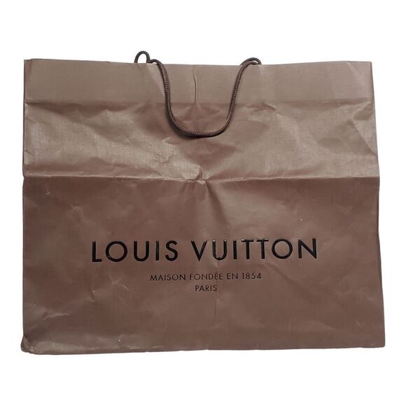 Louis Vuitton Paper Shopping Bag Classic Brown 19x16x9" Designer Authentic - Picture 6 of 14